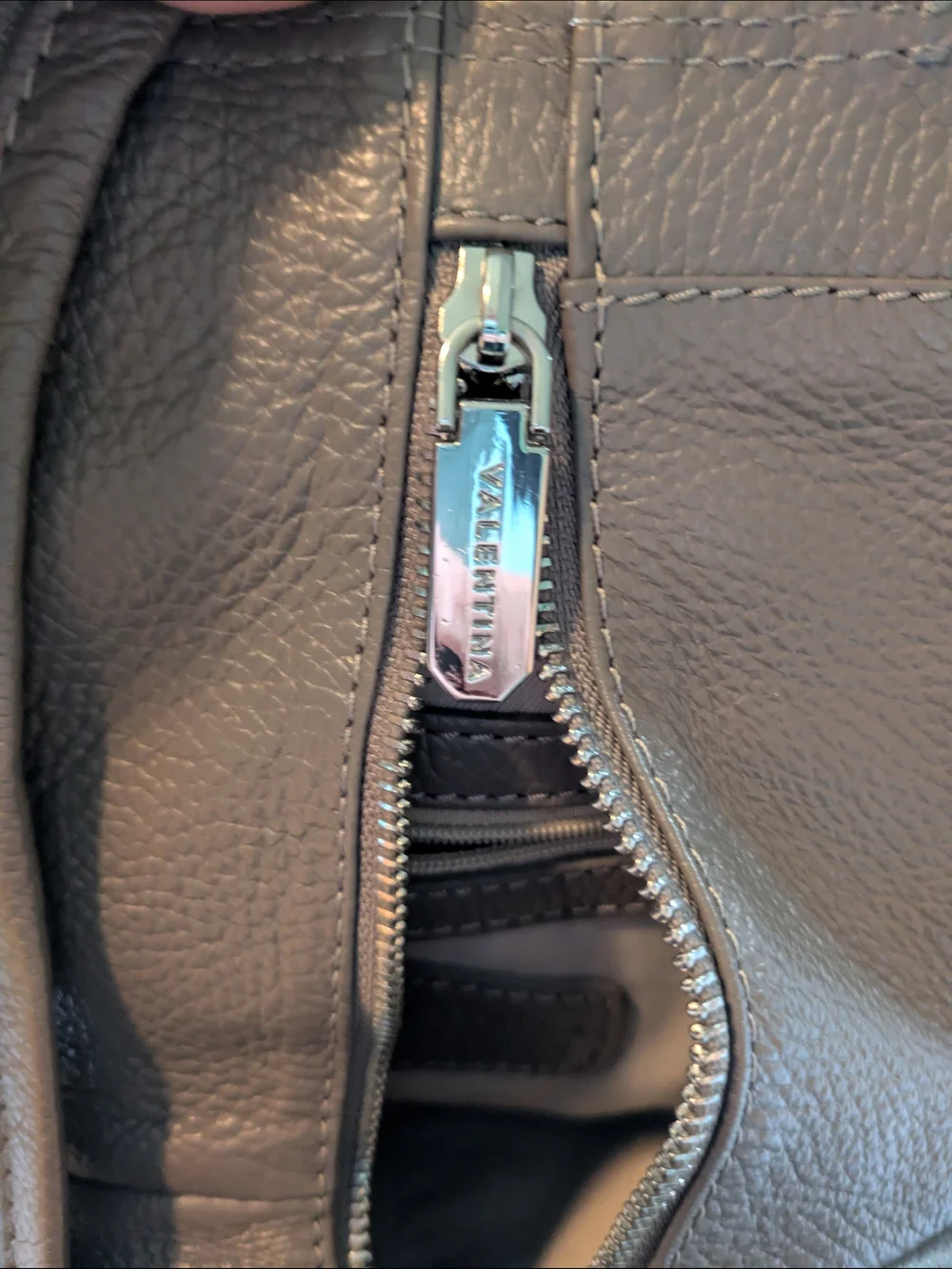 Valentina Leather Backpack In Gray. Very Good Condition.